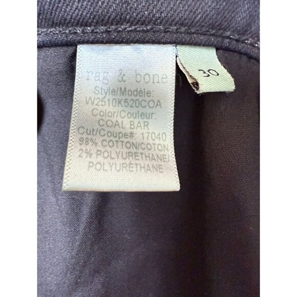 Rag & Bone Yuki High Rise Skinny Coal Bar Women's Jeans Size 30 - W2510K520COA - Picture 13 of 16